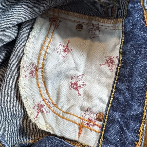 Vintage True Religion Jeans Womens 28 Blue Joey Low Rise Flare Made in USA Y2K - Picture 14 of 16